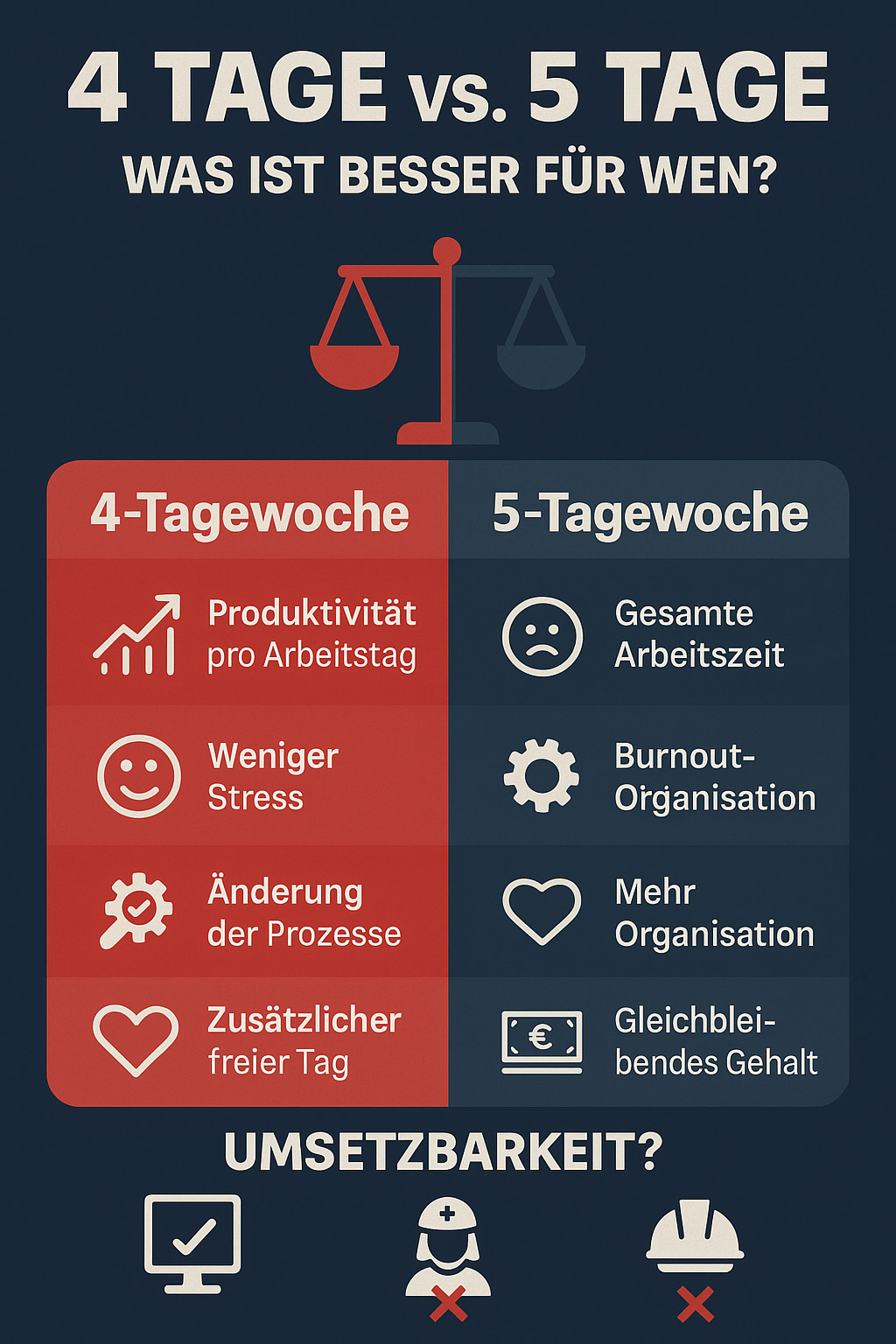 4 Tage vs. 5 Tage – Was ist besser für wen?