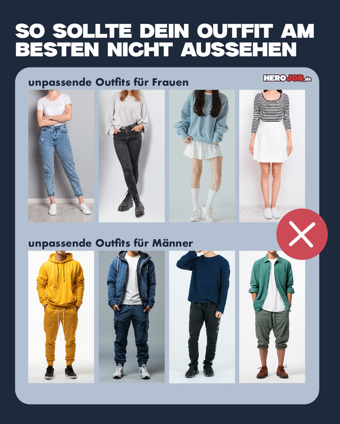 Beispiele für schlechte Outfits für das Vorstellungsgespräch