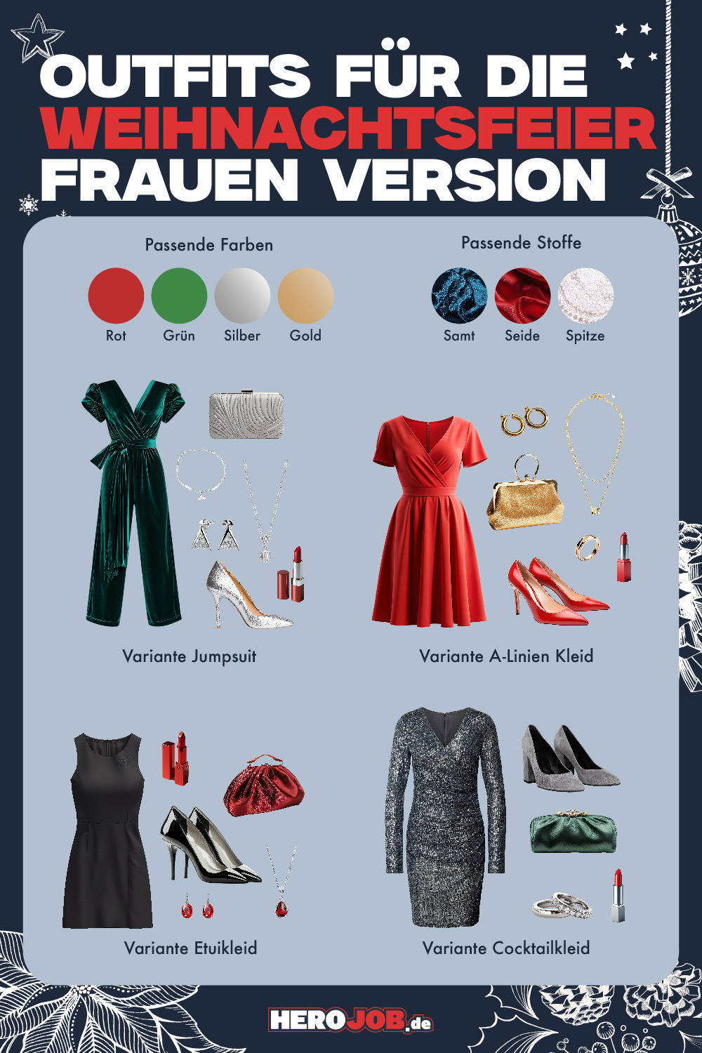 Outfits Frauen / Damen für die Weihnachtsfeier